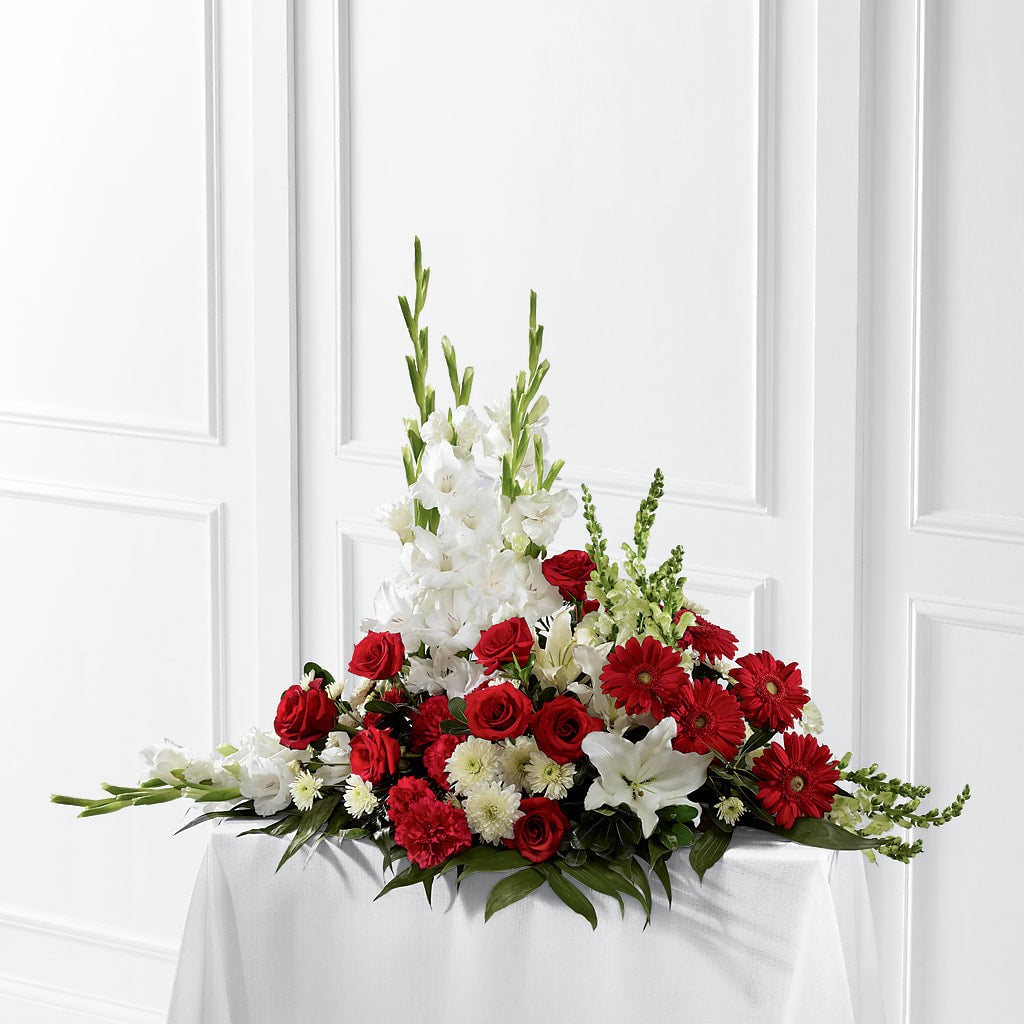 Crimson & White Arrangement – Broadway Gifts And Flowers, Farmington NM