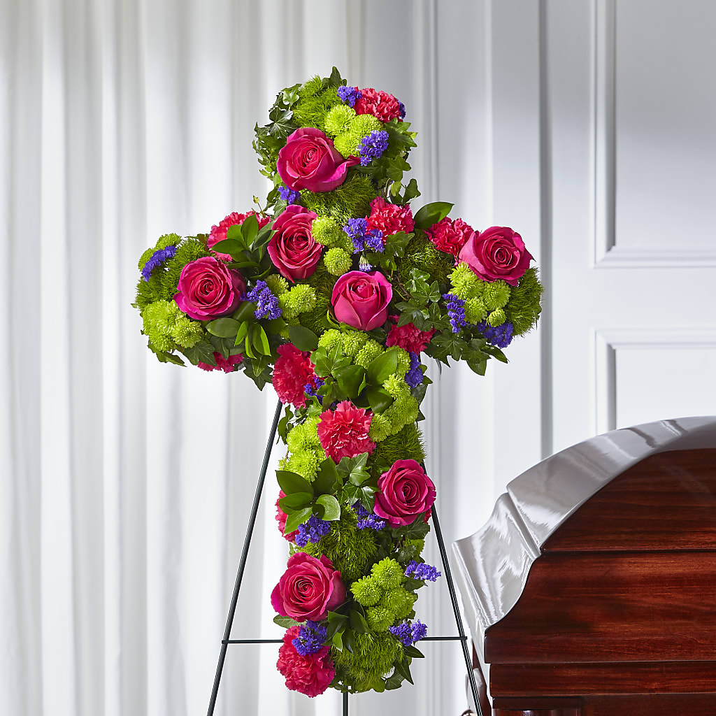 Tribute Rose Floral Cross – Broadway Gifts And Flowers, Farmington NM