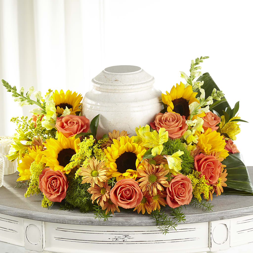 Faithful Sunflower Cremation Adornment – Broadway Gifts And Flowers, Farmington NM