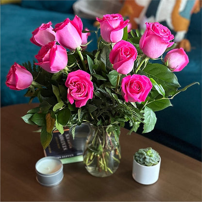 Long Stem Pink Rose Bouquet –  Broadway Gifts And Flowers, Farmington NM