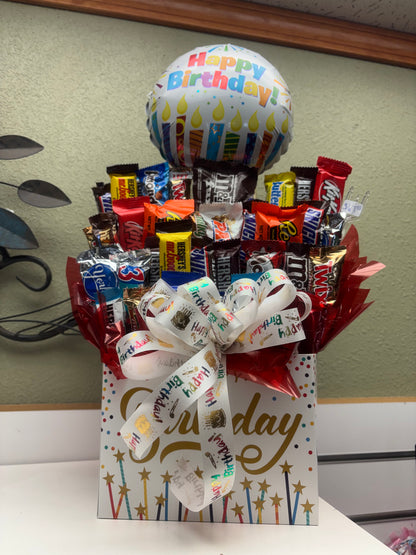 Large Happy Birthday Candy Bouquet –  Broadway Gifts And Flowers, Farmington NM